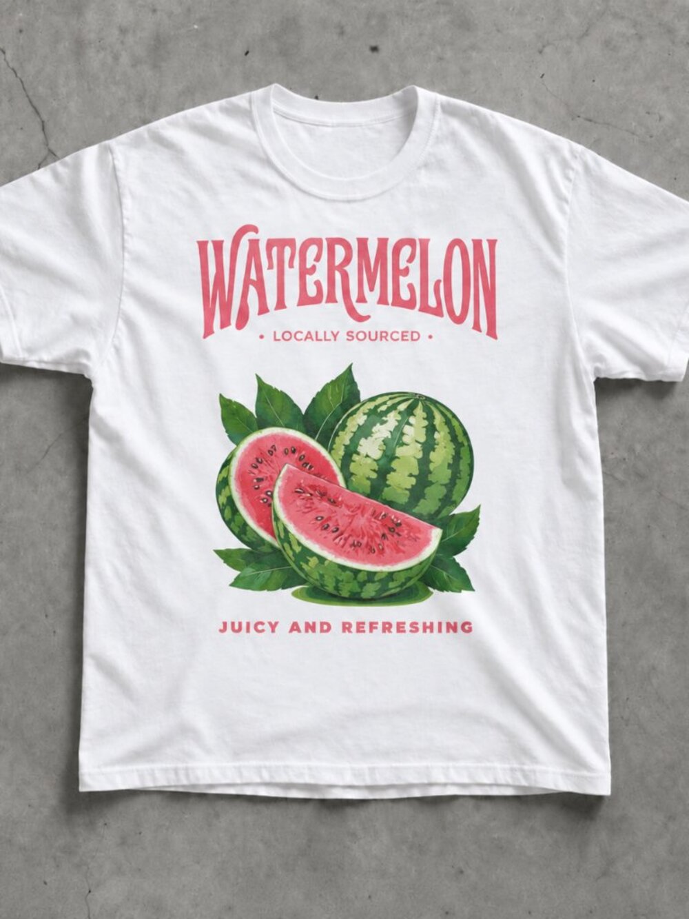 Watermelon Graphic Tee Juicy And Refreshing White T-Shirt